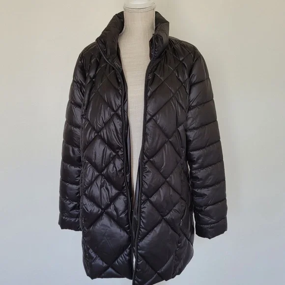 Womens Puffer Coat by Andrew Marc, Black, Size XL - Picture 3 of 8